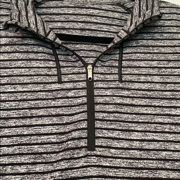 Heathered Grey & Black Striped Lululemon Pullover - Picture 2 of 3